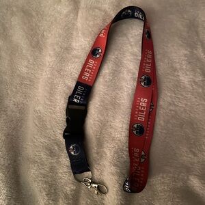Fanatics Red and Blue Edmonton Oilers Lanyard